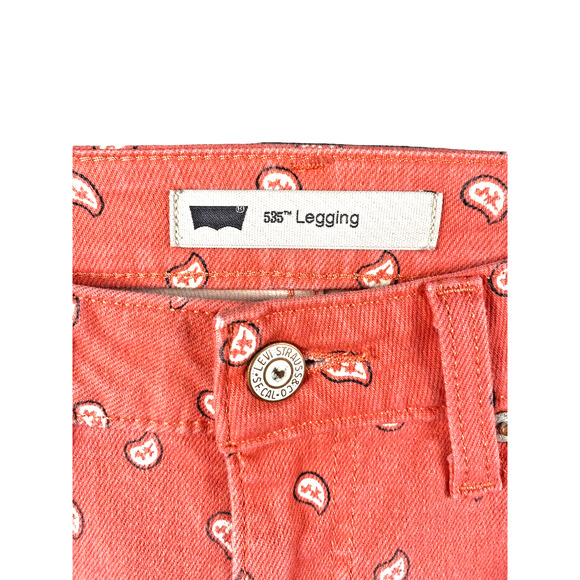 Levis 535 BANDANA PRINT Pants Jegging Jeans Size 28 Beachy Boho Preppy Retro - Picture 7 of 10